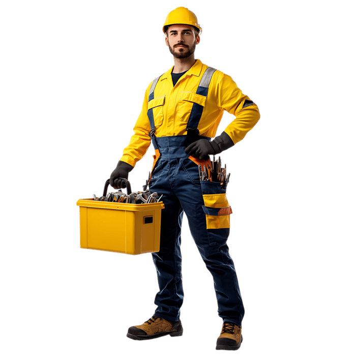 Safety worker with protective equipment